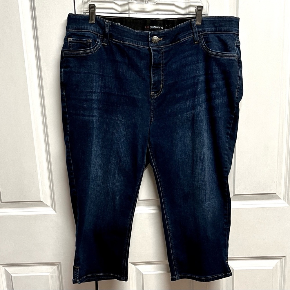 Liz Claiborne Dark Blue Sara Crop Jeans Plus Size 18W